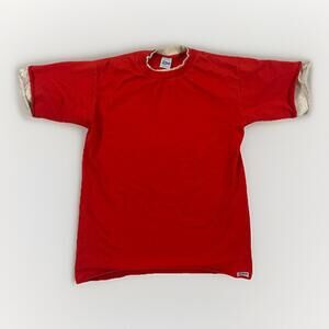 Vintage 90s Salem Sportswear Blank Shirt Large Gym Workout 100% Cotton Red USA